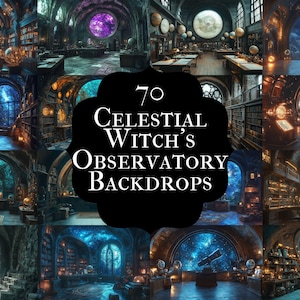Kulthäxans observatorium - Bakgrunder med mystisk astronomi - Magiska natthimlens scener - School of Wizarding Images
