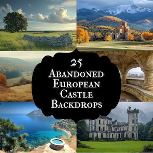 Abandoned Castle Digital Backdrop European Ruins Photography Background Fairytale Fantasy Scene