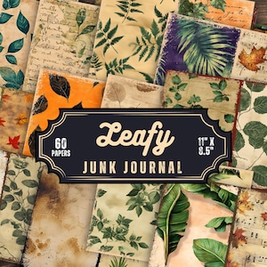 Enchanted Forest Junk Journal Kit | 60 Papers | Vintage Journal Papers, Scrapbook Collage Sheets, Autumn Leaves Junk Journal