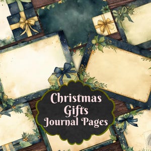 Christmas Printables - Journal Pages - Christmas Craft Papers - 12 Pages - Junk Journal Kit, Festive Journal, Vintage, Christmas, Ephemera