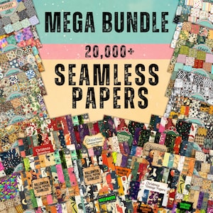 Seamless Papers Mega Bundle, Nahtlose Digitale Papiere, Muster Bundle, sich wiederholendes Muster, Weihnachtsmuster, Halloween, Floral, Gothic
