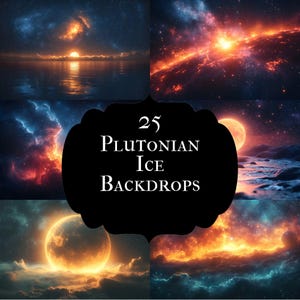 Space Planets Fantasy Digital Backdrop, Galaxy Background for Photography, Dreamy Sky Scene