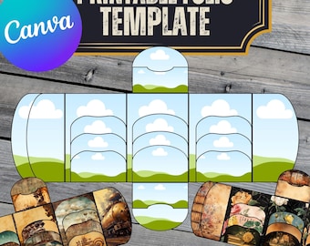 Canva Junk Journal Folio Templates - Pockets Canva Template Envelope Template - Canva Folio Template - Labels Cards Tabs Craft Supplies