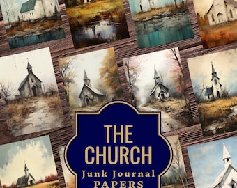The Church Junk Journal Papers - Documenti effimeri d'epoca della Chiesa - Stampe digitali della Cappella - Documenti d'epoca della Chiesa - PNG della Chiesa