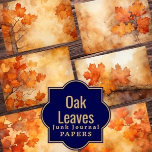 Vintage Oak Leaves Junk Journal Papers – Autumn Printables