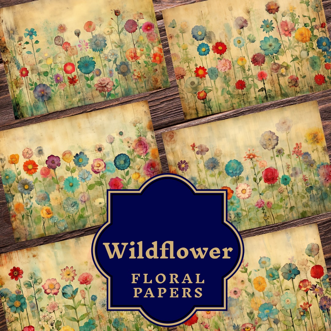 Wildflower Junk Journal Papers Wildflower Ephemera Wildflower Junk ...