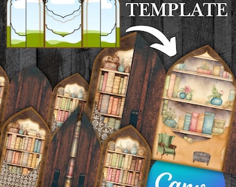 Folio Kit Canva Template - Custom Junk Journal Folio Kit - Pocket Insert Ephemera, Digital Folding Folio Folder Kit, Commercial Use