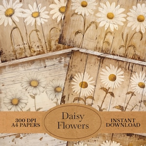 Vintage Daisy Junk Journal Papers - Floral Daisy Ephemera - Daisy Junk Journal Kit - Floral Ephemera - Junk Journal - Daisy Flowers