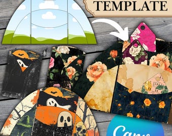Folio Kit Canva Template - Custom Junk Journal Folio Kit - Pocket Insert Ephemera, Digital Folding Folio Folder Kit, Commercial Use