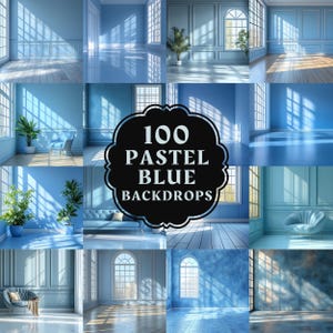 Cenários em tons pastel azul, interiores de ambientes, cenários para fotografia, ambientes em tons pastel, cenários digitais para maternidade, sobreposições para estúdio de casamento