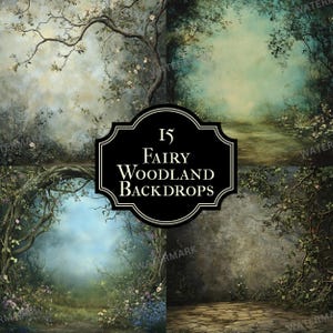 15 Fairy Woodland Backdrops - Enchanted Forest Digital Backgrounds for Photoshop Composites, Fantasy Scenes, and Creative Photography