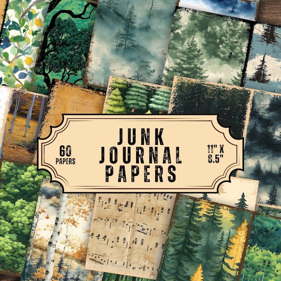 Blocco Carta Foresta Acquerello 15x15 Cm – 24 Fogli Con Motivi Bosco Per Scrapbooking E Decoupage