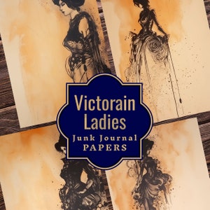 Victorian Ladies Junk Journal Papers - Elegant Victorian Ephemera - Victorian Fashion - Ladies Fashion Junk Journal Pages - Fashion Ephemera