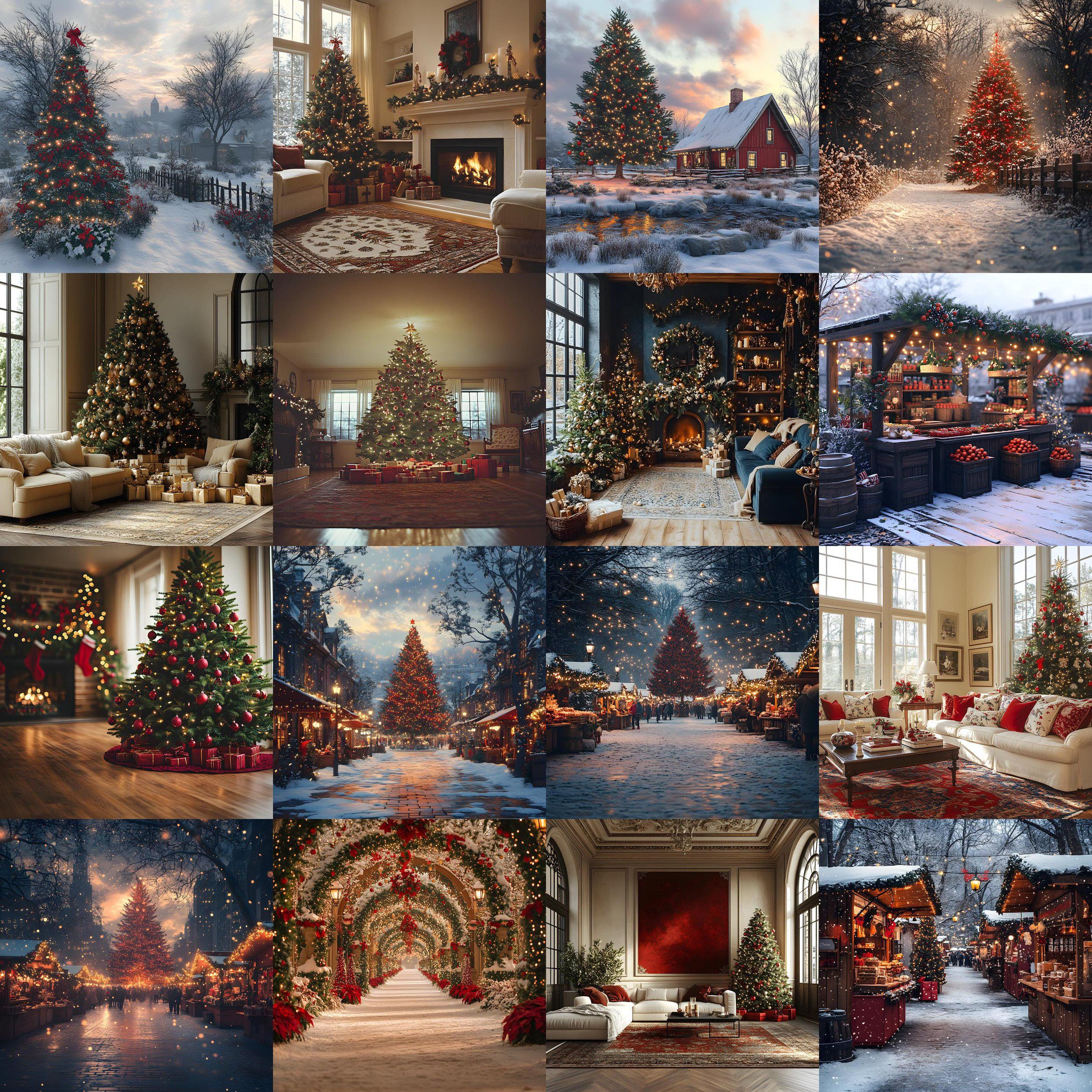 95 Classic Christmas Backdrops, Digital Backdrop, Santa Christmas ...