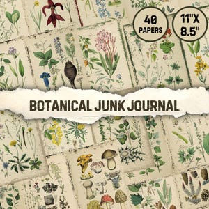 Kit de journal indésirable d'apothicaire aux herbes botaniques vintage aquarelle plante à base de plantes feuille de collage papier numérique Scrapbooking - Botanique Scrappy Papers