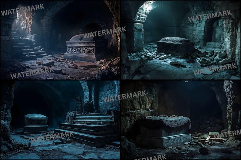 Dracula Crypt Digital Backdrop Gothic Vampire Lair Scene Spooky ...