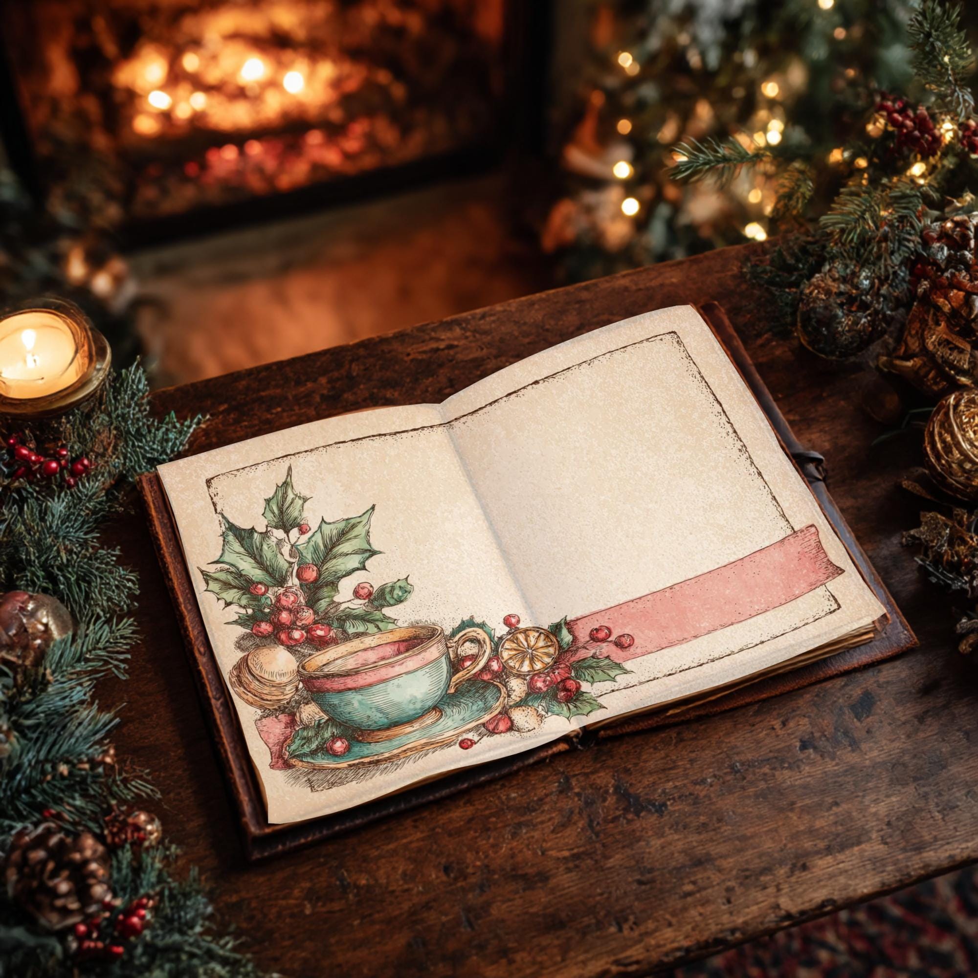Grunge Christmas Junk Journal Kit - 40 Vintage Winter Junk Journal ...