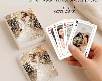 Photo Personalized Playing Cards with Custom Box, Wedding Anniversary Gift