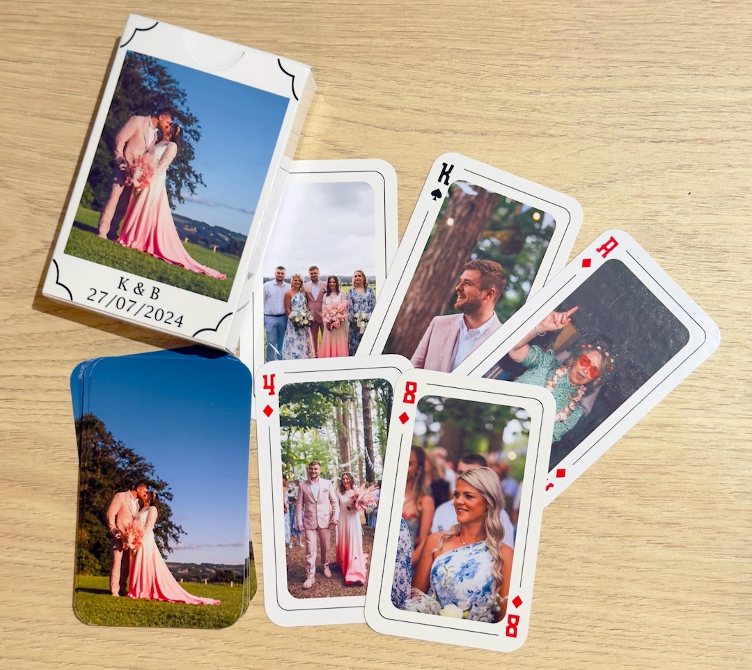Custom Photo Playing Cards With Box, Personalized Wedding Gift - Etsy UK