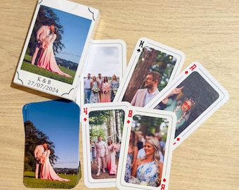Baraja de cartas personalizada con foto y caja, regalo de boda personalizado