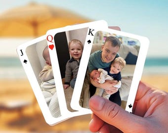 Baraja de cartas personalizada con fotos: Baraja de cartas brillantes personalizadas