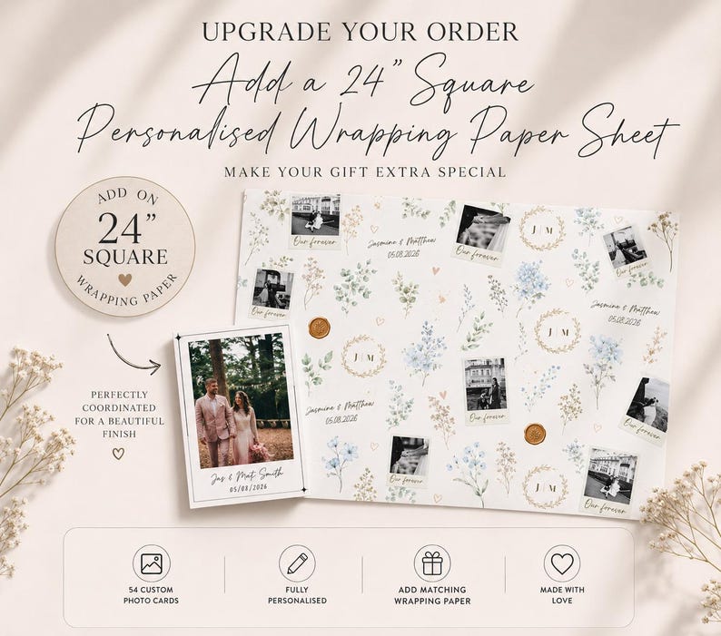 Photo Personalised Playing Cards with Custom Box, Paper Wedding Anniversary Gift, 1 Year anniversary image 2