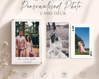 Photo Personalized Playing Cards with Custom Box, Paper Wedding Anniversary Gift, 1 Year anniversary