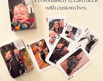 Baraja de cartas personalizada con foto: Baraja de cartas brillante personalizada