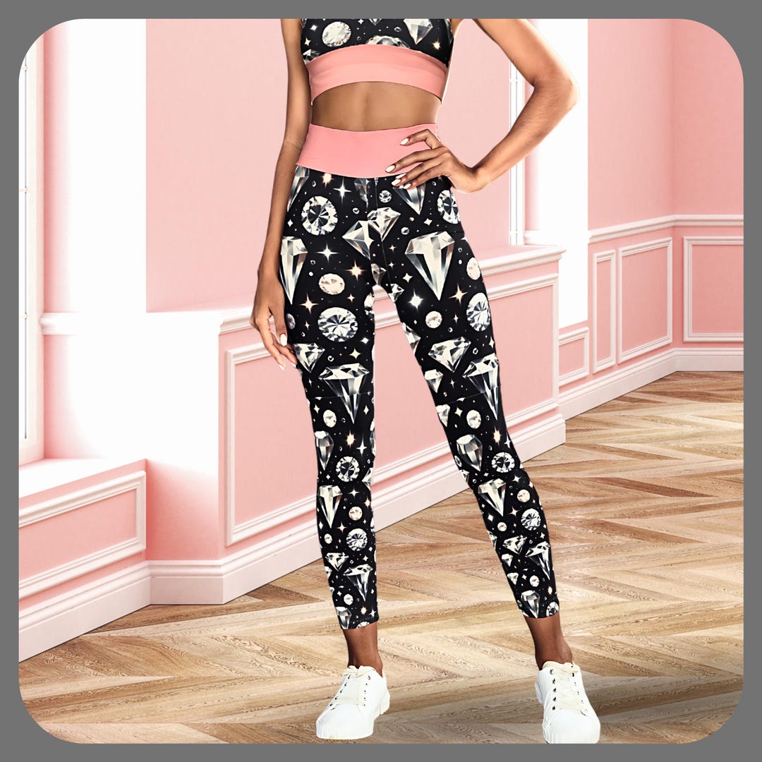 Rose Gold Diamond Leggings Luxe Crystals Jewels Gemstones Ricĥ Sparkle