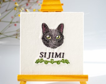 Black cat machine embroidery design