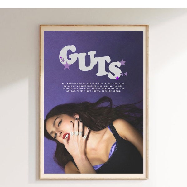 Olivia Rodrigo GUTS album digital poster, digital print