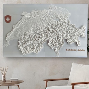 Wandbild Wanddekoration Bergrelief Schweiz Alpen