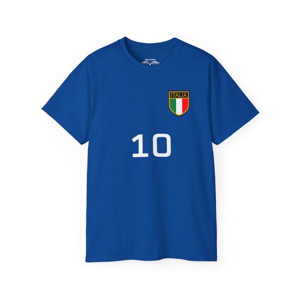 Italy Vintage Football Jersey, Football Inspired, Soccer T-Shirts, Football Tees, Unisex Ultra Cotton Tee, gli Azzurri, World Cup, Euro 24