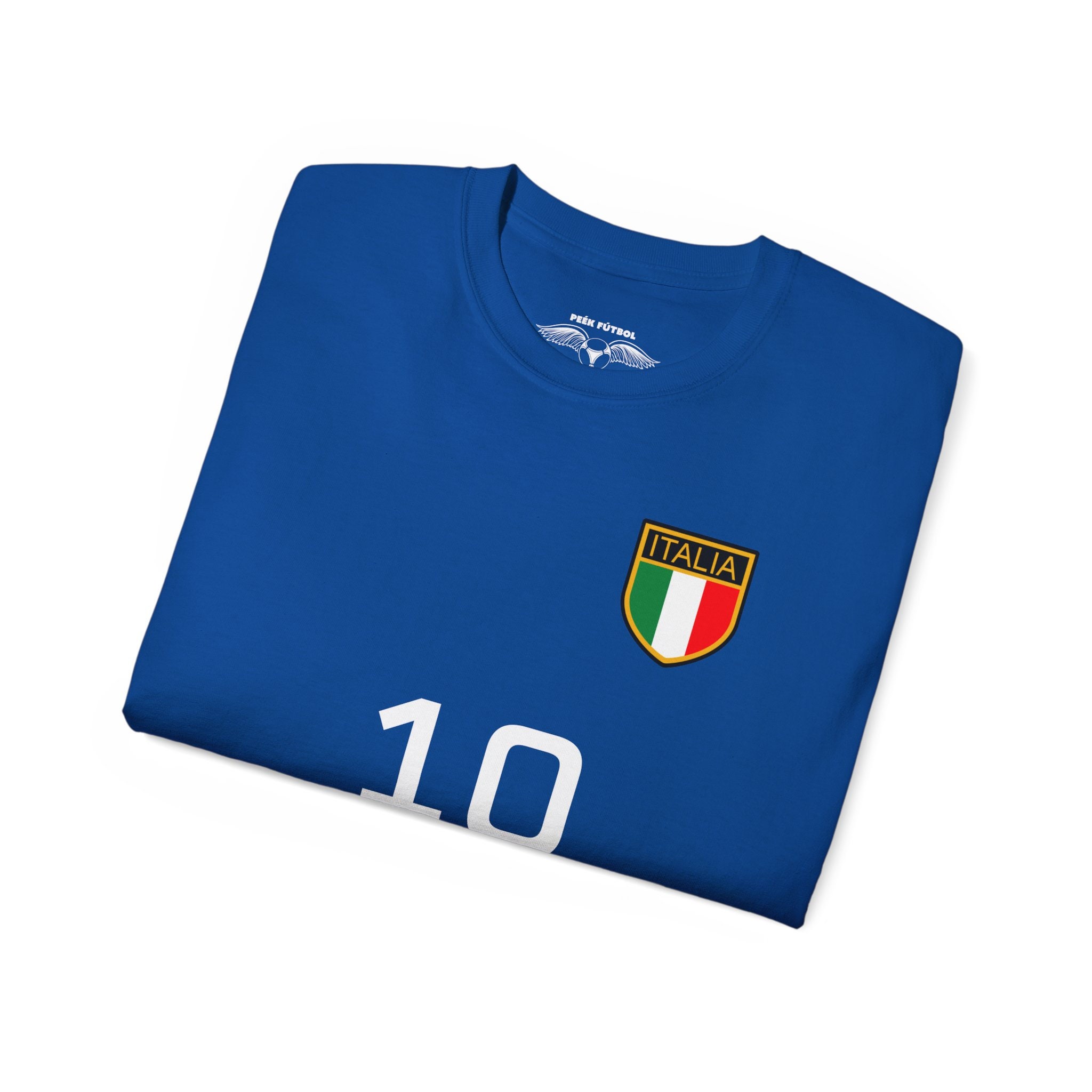 Maillot De Foot Vintage – Italie, Allemagne, France ? – Bleu, Manches Longues, Taille S/XS