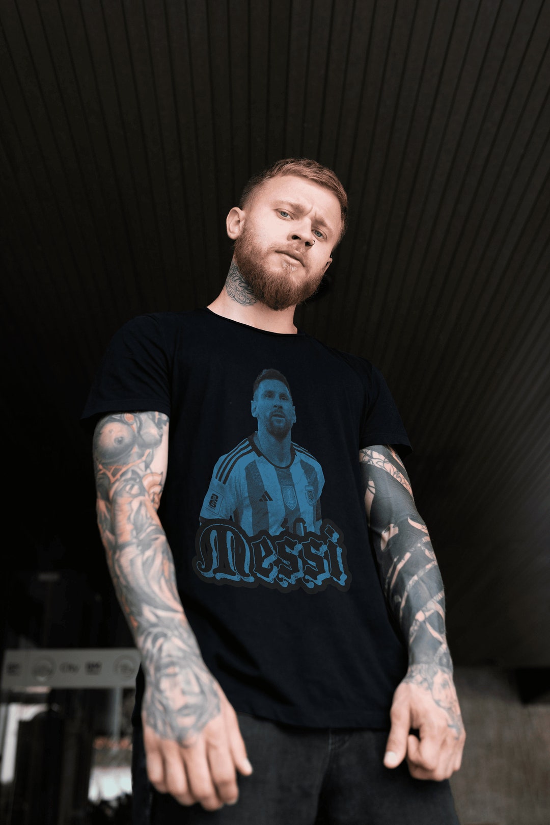 Lionel Messi, Distressed Vintage T-shirt, Soccer, Football Inspired, Unisex, Oversized Boxy 
