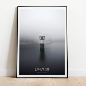 Talsperre Kleine Kinzig Wandbild, Schwarzwald Wanddekor, Schwarzwald Poster, Schwarzwald, Nebel, Naturfotografie, Nebelkunst, Landschaft