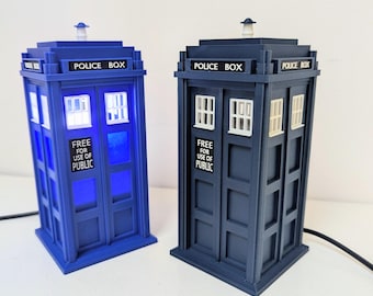 Dr Who Tardis Night Light, 3D Printed Police Box Lamp (USB Powered) 3 colours.
