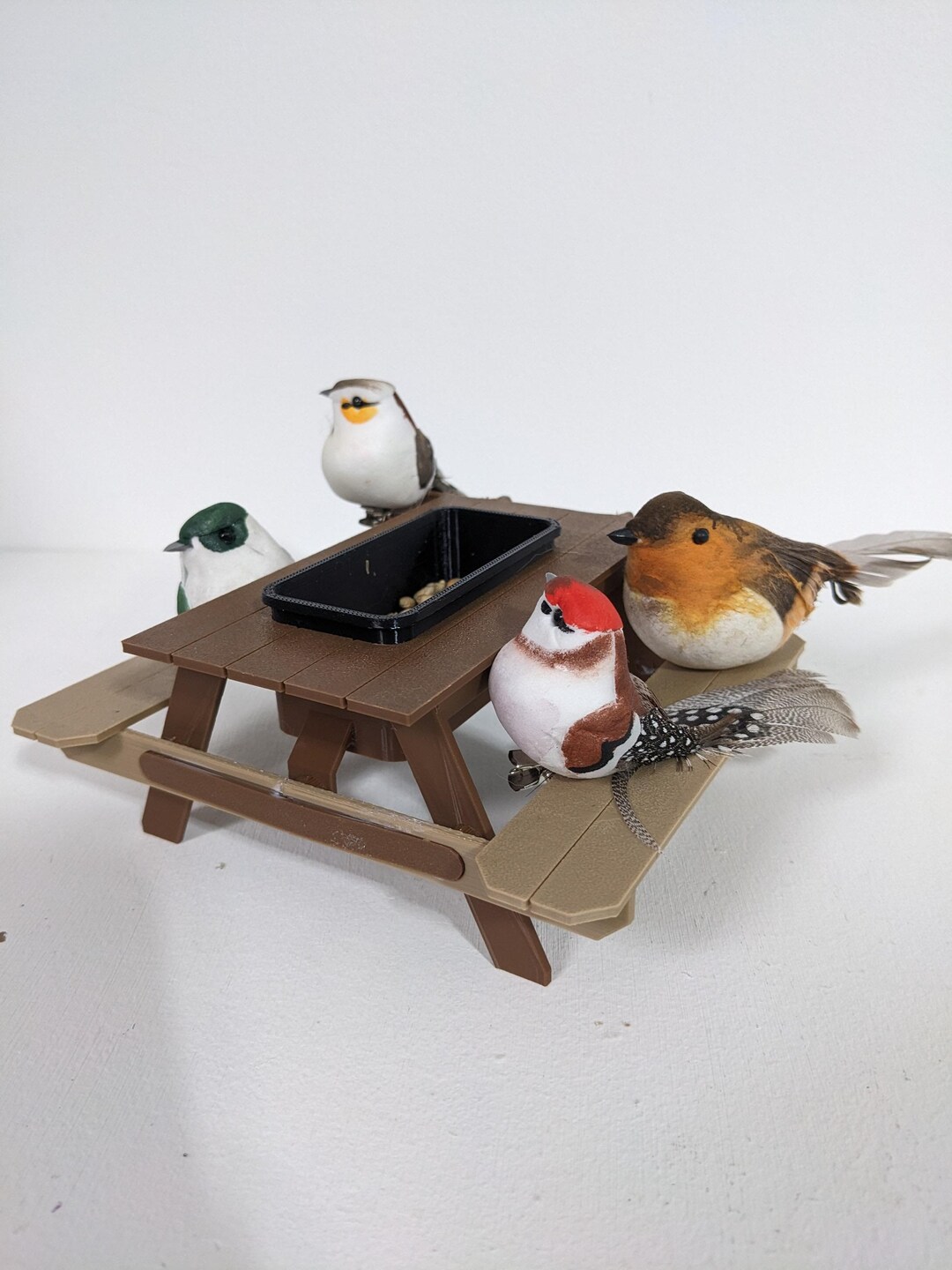 Picnic Table Bird Feeder: Fly-thru Station, Indoor Aviary or Outdoor ...