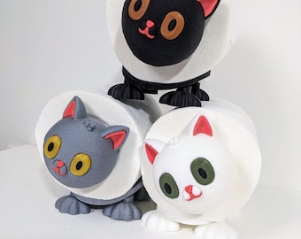 Porta-papel higiênico em formato de gatinho fofo: Suporte de papel higiênico divertido em formato de gatinho - Decoração original para banheiro - Acessório engraçado para o vaso sanitário - Presente para mãe, tia ou irmã