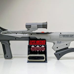 Retro Super Nintendo Scope Stand, Unique 3d printed accessory, display holder, wall bracket or desk top.  World first collector edition