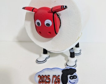 Man Utd Sheep toilet roll holder - Funny football gift for him or her, quirky bathroom decor novelty Red Devils soccer fan present