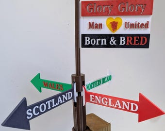 Manchester United Wind Vane – Glory Glory Great Britain Garden Spinner, optional World Cup 2026 or custom Flag