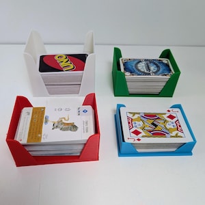 Single Deck Card Game Dispenser – Fits Poker, UNO, MTG, Pokémon & Board Game Cards | 3 Heights (25/50/80mm) | 8 Colours