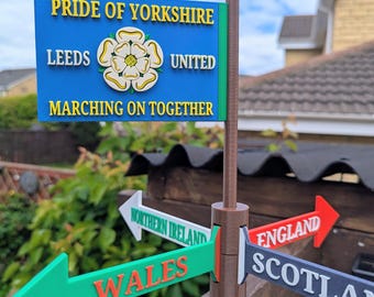 Leeds United Wind Vane – Marching On Together Great Britain Garden Spinner, optional World Cup 2026 or custom Flag