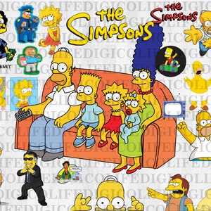 Die Simpsons für Cricut / Silhouette, png, dxf, sofort download, die SIMPSONS Clip Art Bundle