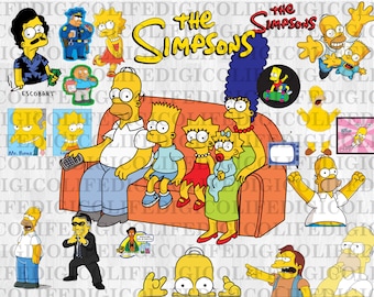 Simpsons SVG Cut Files, Cricut/Silhouette, Clip Art (Digital Download)