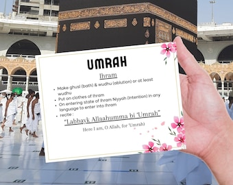 Tarjetas con guía paso a paso para la Umrah Dua (PDF imprimible)