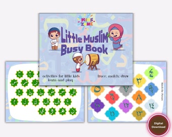 Islamic Toddler Busy Book Ramadan Educational Resources Pre-k Homeschool Material Arabic Busy Book Interactive Sheet Gift for Muslim activit