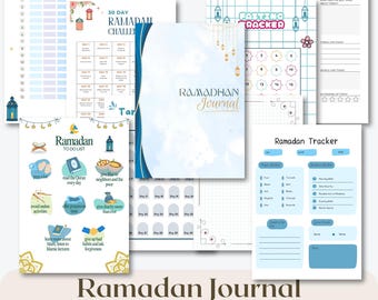 Planificador de Ramadán para imprimir Diario de Ramadán 2025 Hojas de seguimiento del ayuno Lista de tareas pendientes del rastreador de oraciones Recursos islámicos Hoja de seguimiento del Corán musulmán