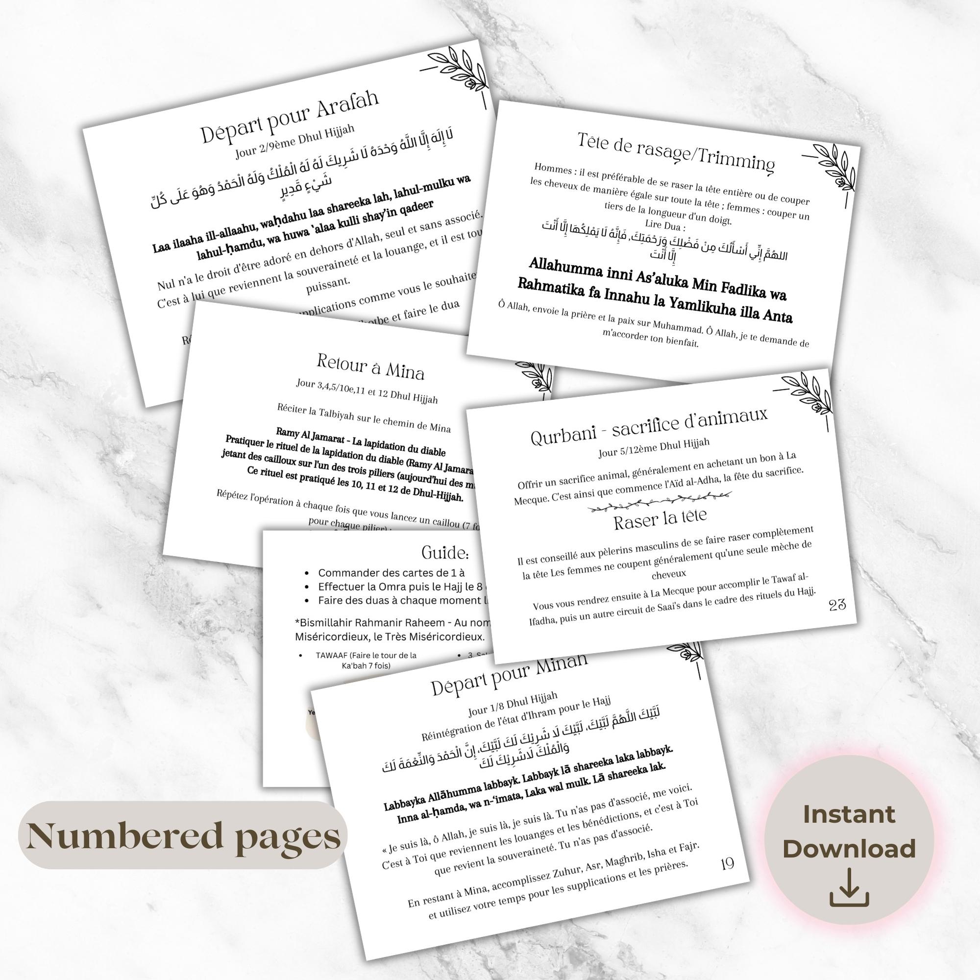 Hajj Guide.pdf French Hajj Guide Flash Cards: Islamic Pilgrim Prayers (PDF) - Etsy
